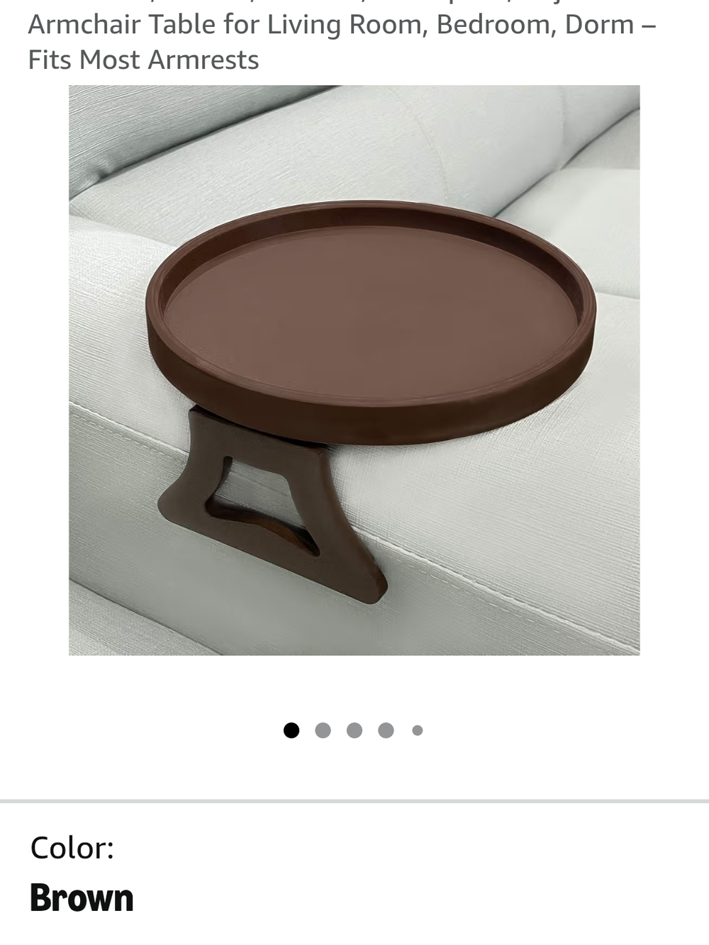 Brown Clip-On Sofa Side Table Tray - Home Dining - Picture 4 of 4